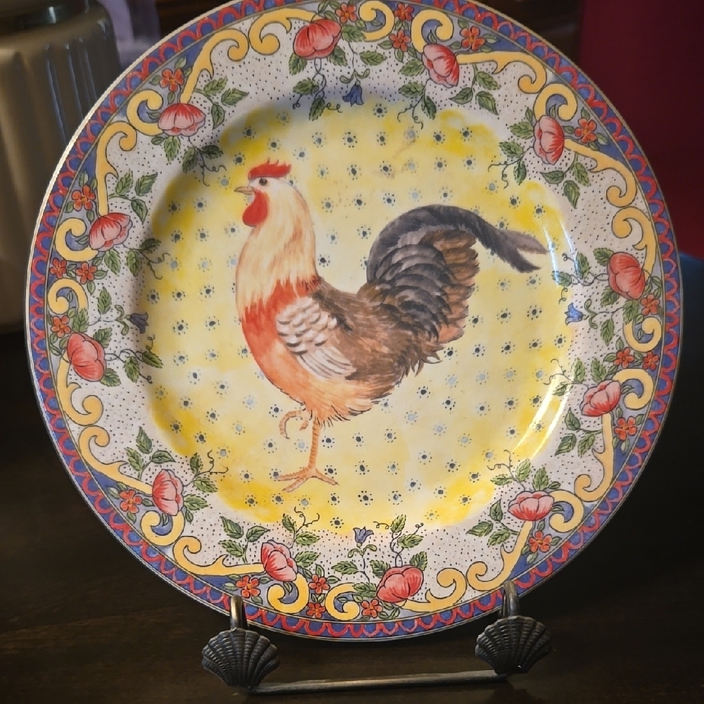 Colorful Rooster Decorative Plate